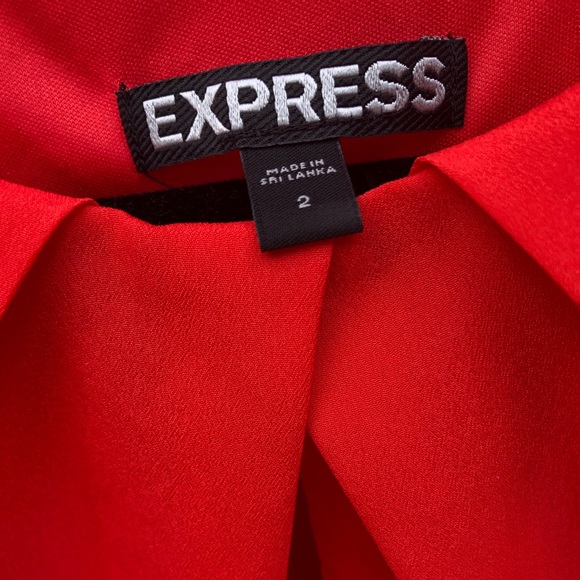 Express Flared Keyhole Neck Red Dress - Picture 4 of 7